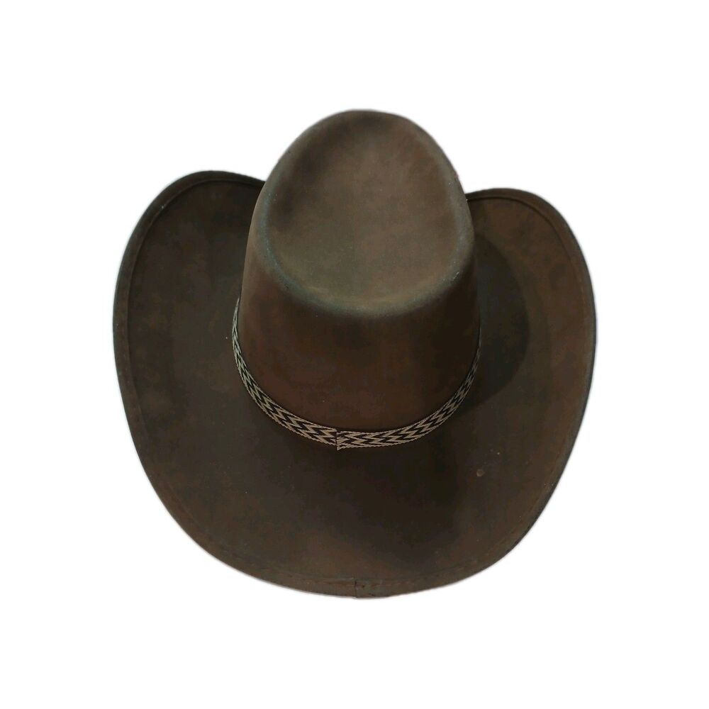 Brown Cowboy Hat Western Style Wide Brim Ranch Rodeo Adult Unisex - Picture 3 of 6